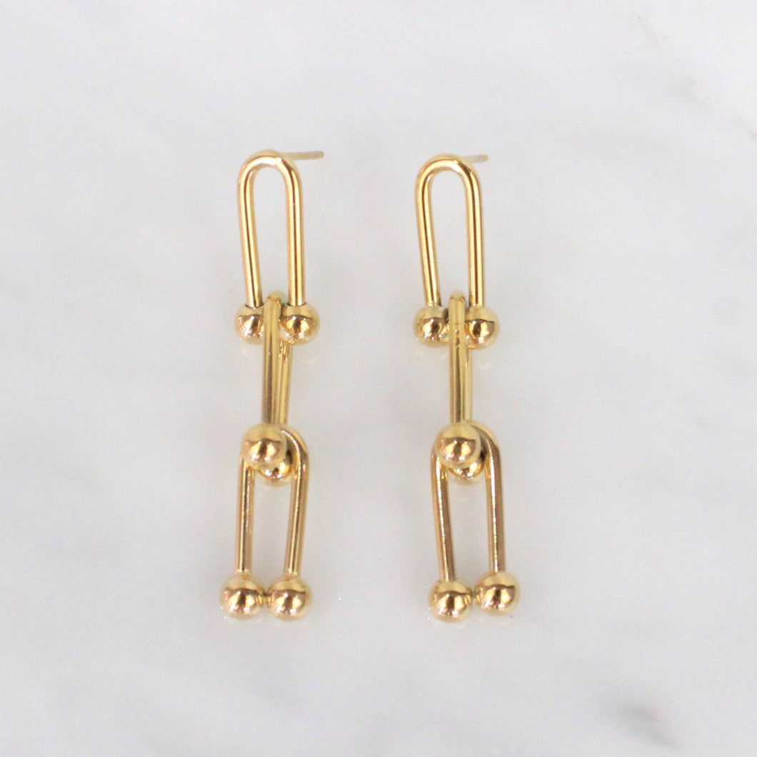 Aretes Chunky Chain Dorados